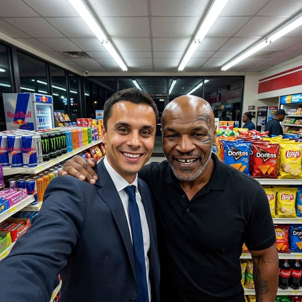 Realistic AI photo with Mike Tyson