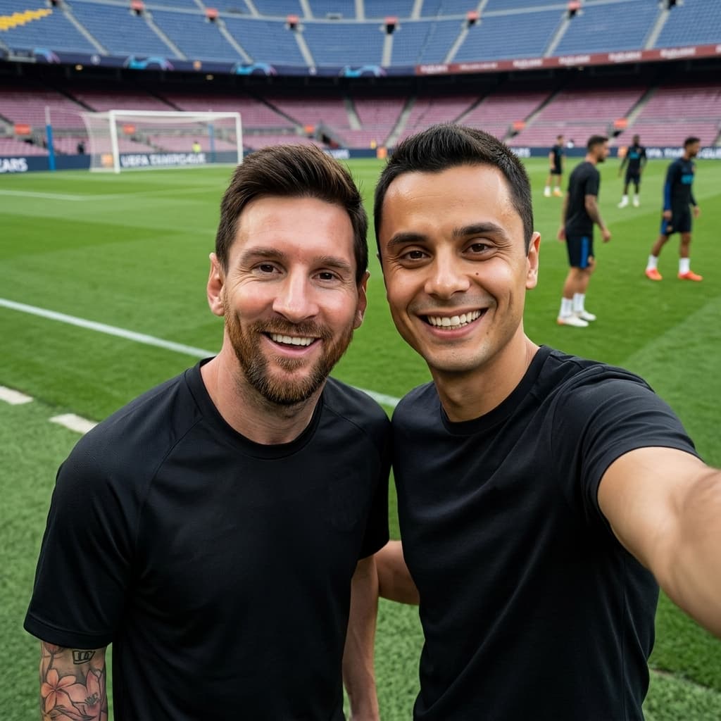 Realistic AI photo with Lionel Messi